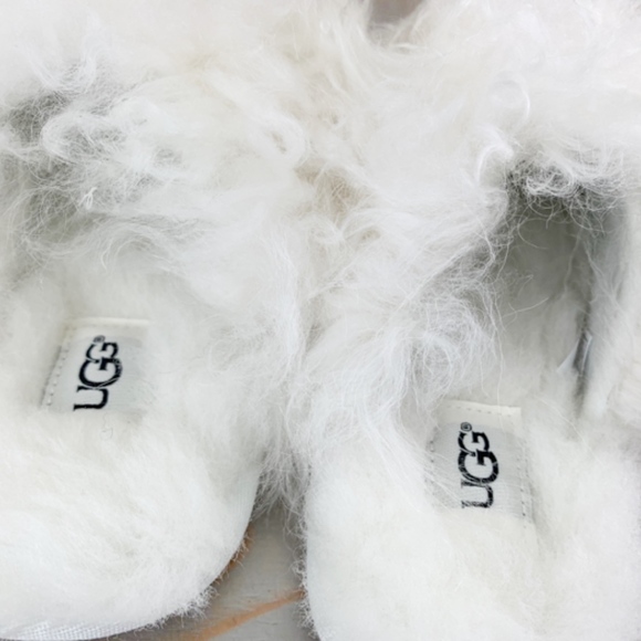 SALE!! UGG FLUFF MOMMA MONGOLIAN SLIPPERS WHITE 5 NIB - Picture 4 of 8